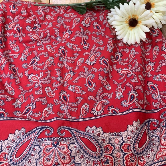 Charter Club skirt red boho print - Picture 2 of 7